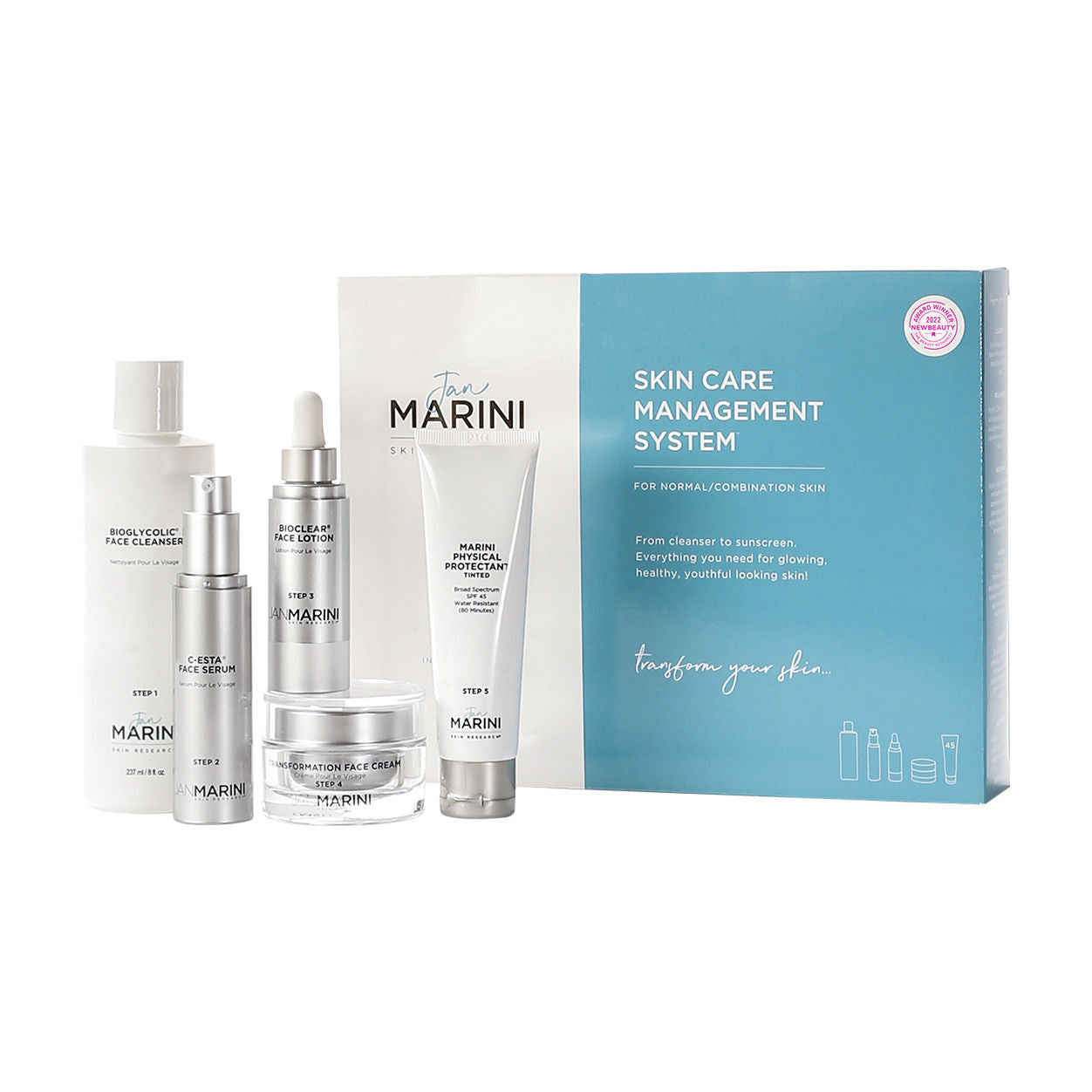 Skin Care Management System Normal or Combination Skin with Marini Physical Protectant SPF 45