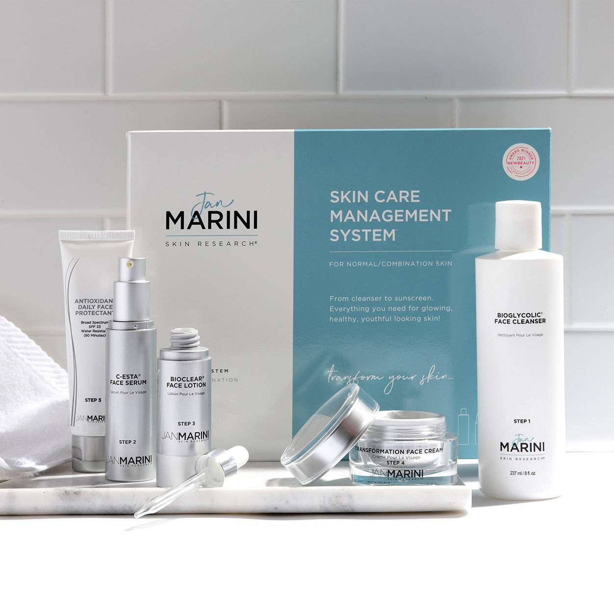 Skin Care Management System Normal or Combination Skin with Marini Physical Protectant SPF 45