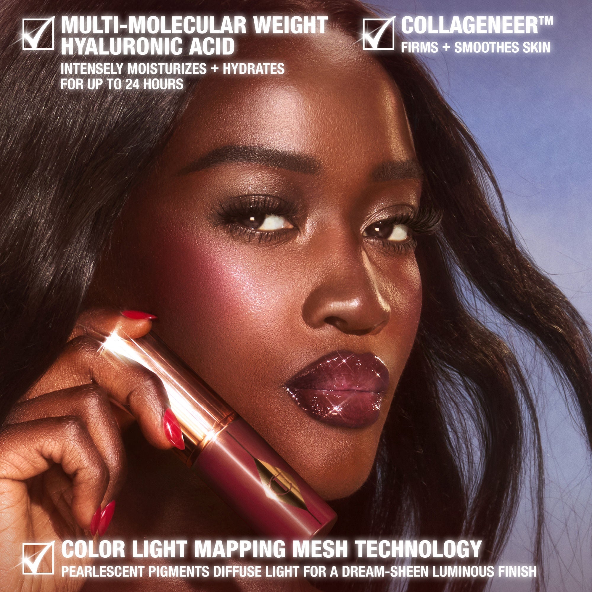 Unreal Lip + Cheek Glow Blush Stick with Hyaluronic Acid