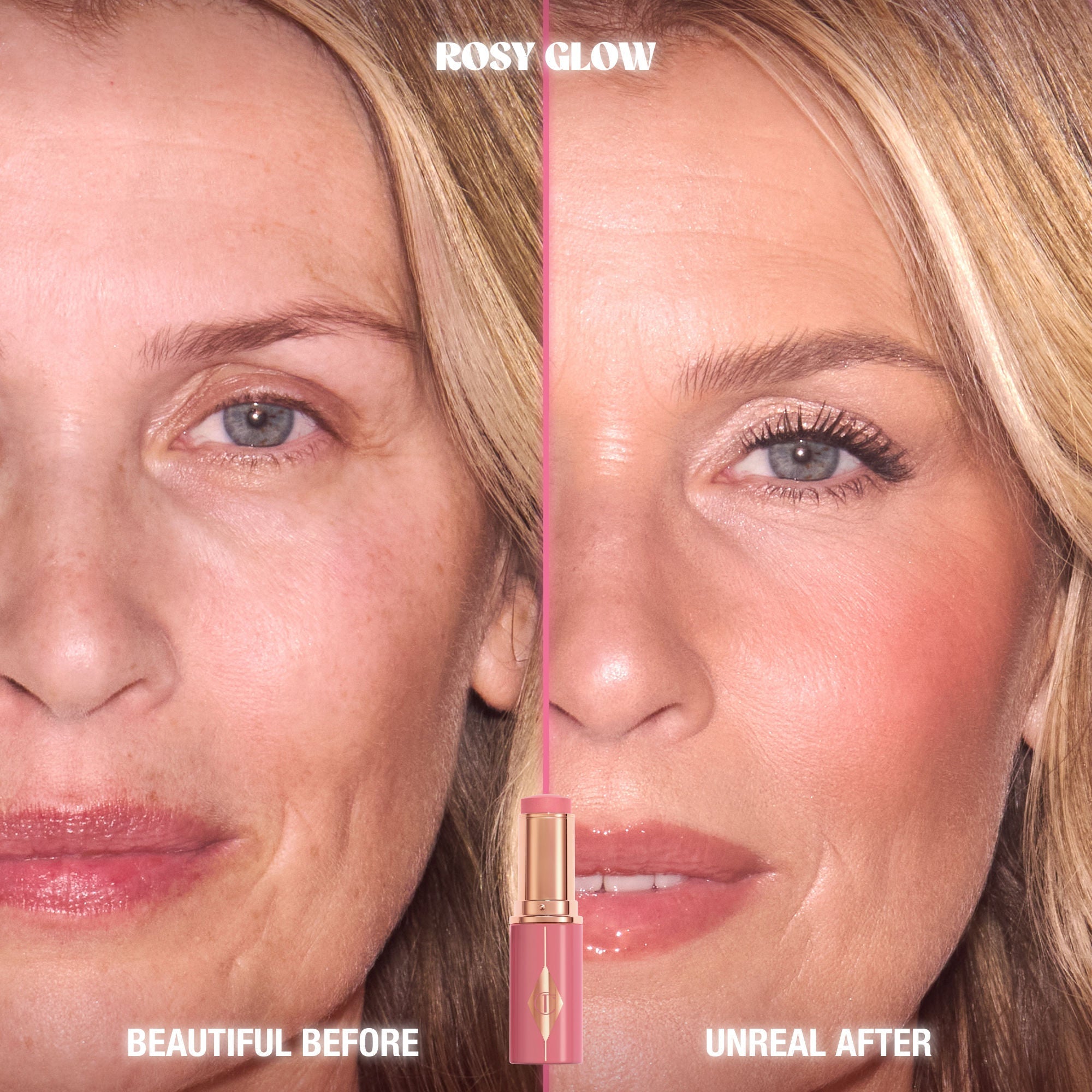 Unreal Lip + Cheek Glow Blush Stick with Hyaluronic Acid